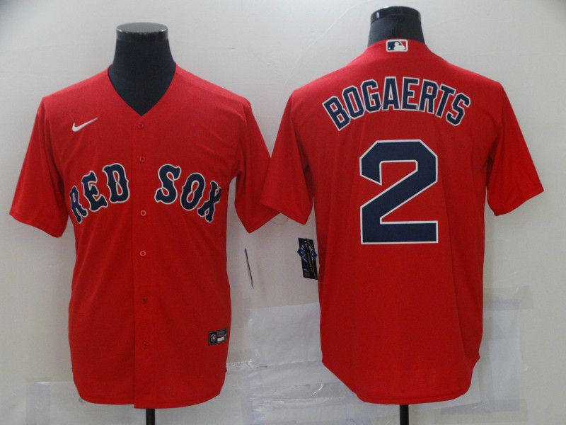 Men Boston Red Sox #2 Bogaerts Red Game Nike 2021 MLB Jersey